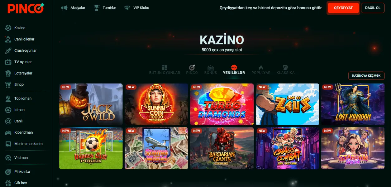 Pinco slotlar və klassik slotlar: oyun növləri və seçimlər Pinco slotlar və klassik slotlar